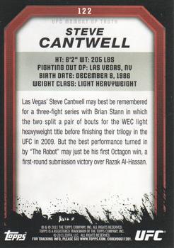 2011 Topps UFC Moment of Truth #122 Steve Cantwell Back