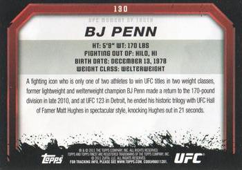 2011 Topps UFC Moment of Truth #130 BJ Penn Back