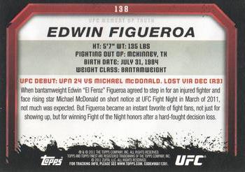 2011 Topps UFC Moment of Truth #138 Edwin Figueroa Back