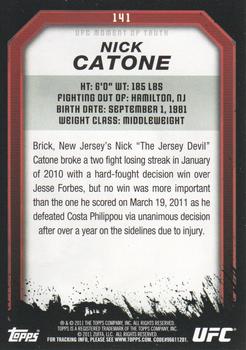 2011 Topps UFC Moment of Truth #141 Nick Catone Back