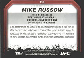 2011 Topps UFC Moment of Truth #143 Mike Russow Back
