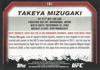 2011 Topps UFC Moment of Truth #161 Takeya Mizugaki Back