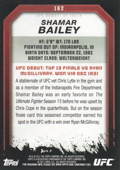 2011 Topps UFC Moment of Truth #162 Shamar Bailey Back