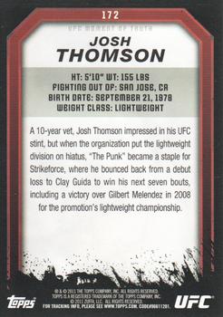 2011 Topps UFC Moment of Truth #172 Josh Thomson Back