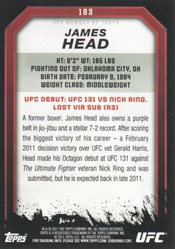 2011 Topps UFC Moment of Truth #183 James Head Back