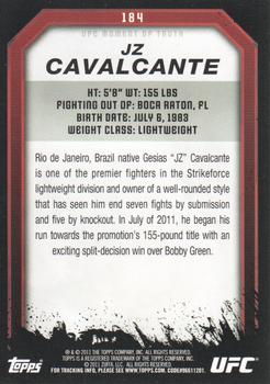 2011 Topps UFC Moment of Truth #184 JZ Cavalcante Back