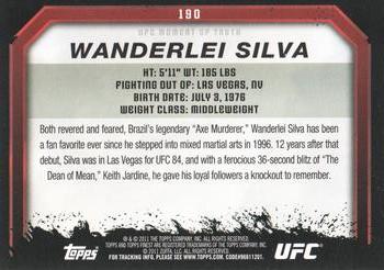 2011 Topps UFC Moment of Truth #190 Wanderlei Silva Back