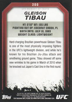 2011 Topps UFC Moment of Truth #200 Gleison Tibau Back
