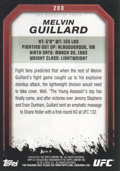 2011 Topps UFC Moment of Truth #203 Melvin Guillard Back