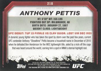 2011 Topps UFC Moment of Truth #218 Anthony Pettis Back