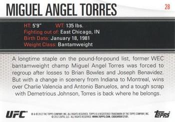 2012 Topps UFC Knockout #28 Miguel Torres Back
