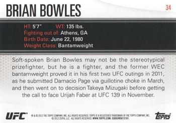 2012 Topps UFC Knockout #34 Brian Bowles Back