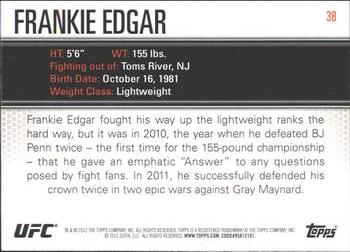 2012 Topps UFC Knockout #38 Frankie Edgar Back
