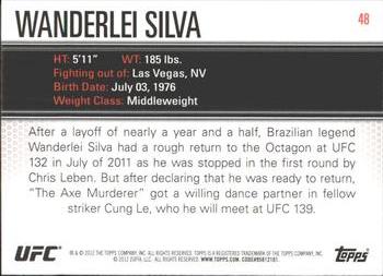 2012 Topps UFC Knockout #48 Wanderlei Silva Back