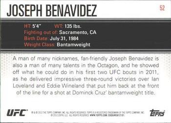 2012 Topps UFC Knockout #52 Joseph Benavidez Back