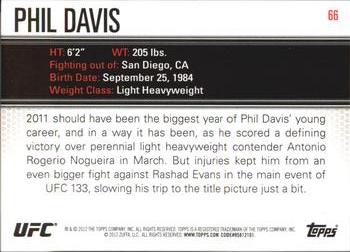 2012 Topps UFC Knockout #66 Phil Davis Back