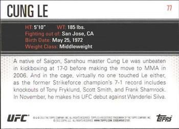 2012 Topps UFC Knockout #77 Cung Le Back