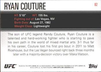 2012 Topps UFC Knockout #82 Ryan Couture Back