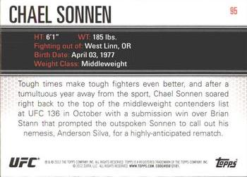 2012 Topps UFC Knockout #95 Chael Sonnen Back