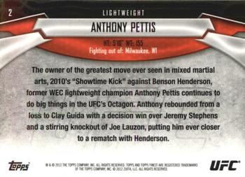 2012 Finest UFC #2 Anthony Pettis Back