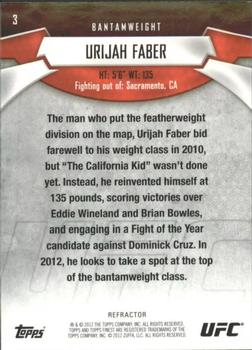2012 Finest UFC #3 Urijah Faber Back