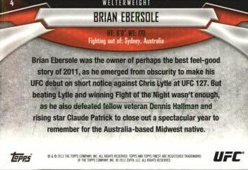 2012 Finest UFC #4 Brian Ebersole Back