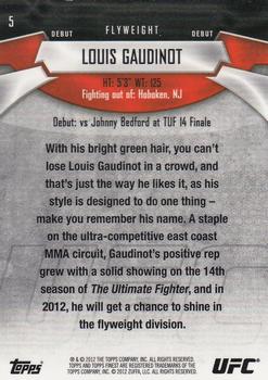 2012 Finest UFC #5 Louis Gaudinot Back