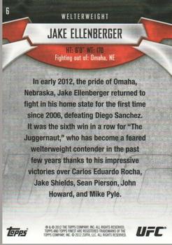 2012 Finest UFC #6 Jake Ellenberger Back