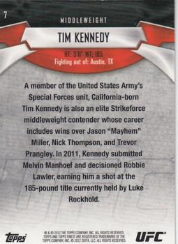 2012 Finest UFC #7 Tim Kennedy Back