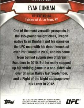 2012 Finest UFC #8 Evan Dunham Back