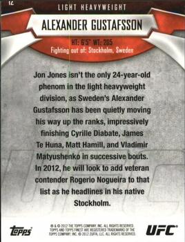 2012 Finest UFC #12 Alexander Gustafsson Back