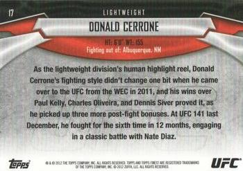 2012 Finest UFC #17 Donald Cerrone Back