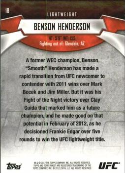 2012 Finest UFC #18 Benson Henderson Back
