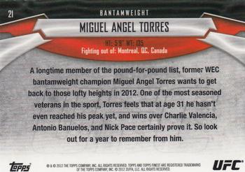 2012 Finest UFC #21 Miguel Torres Back