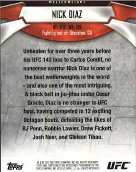 2012 Finest UFC #26 Nick Diaz Back