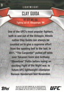 2012 Finest UFC #31 Clay Guida Back