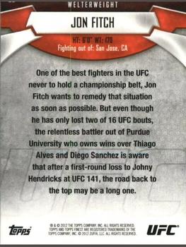 2012 Finest UFC #33 Jon Fitch Back