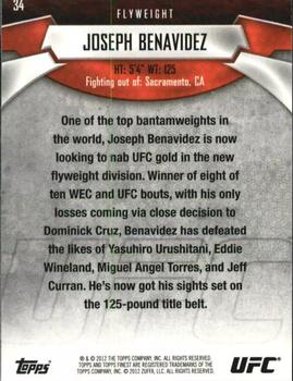 2012 Finest UFC #34 Joseph Benavidez Back