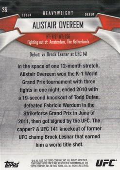 2012 Finest UFC #36 Alistair Overeem Back