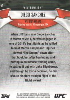 2012 Finest UFC #44 Diego Sanchez Back