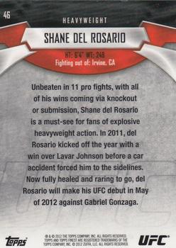 2012 Finest UFC #46 Shane Del Rosario Back