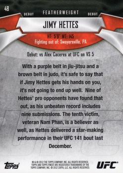 2012 Finest UFC #48 Jimy Hettes Back