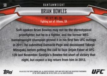 2012 Finest UFC #50 Brian Bowles Back