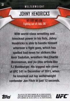2012 Finest UFC #51 Johny Hendricks Back