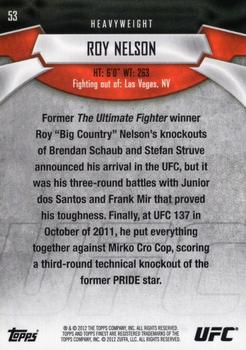 2012 Finest UFC #53 Roy Nelson Back