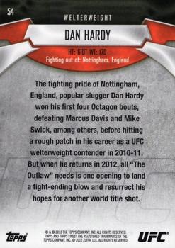 2012 Finest UFC #54 Dan Hardy Back