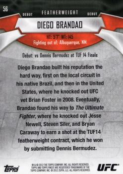 2012 Finest UFC #56 Diego Brandao Back