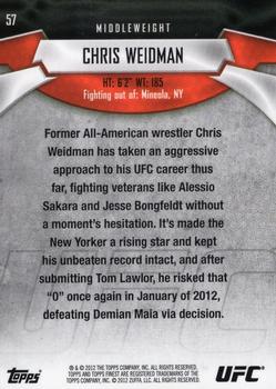2012 Finest UFC #57 Chris Weidman Back