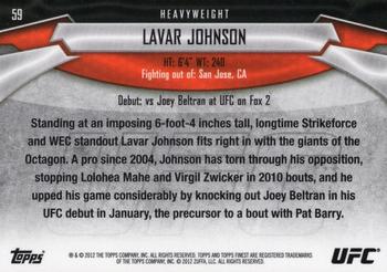 2012 Finest UFC #59 Lavar Johnson Back