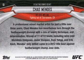 2012 Finest UFC #61 Chad Mendes Back